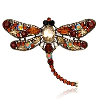 1pc crystal vintage dragonfly brooches for women large insect brooch pin fashion dress coat accessories cute jewelry