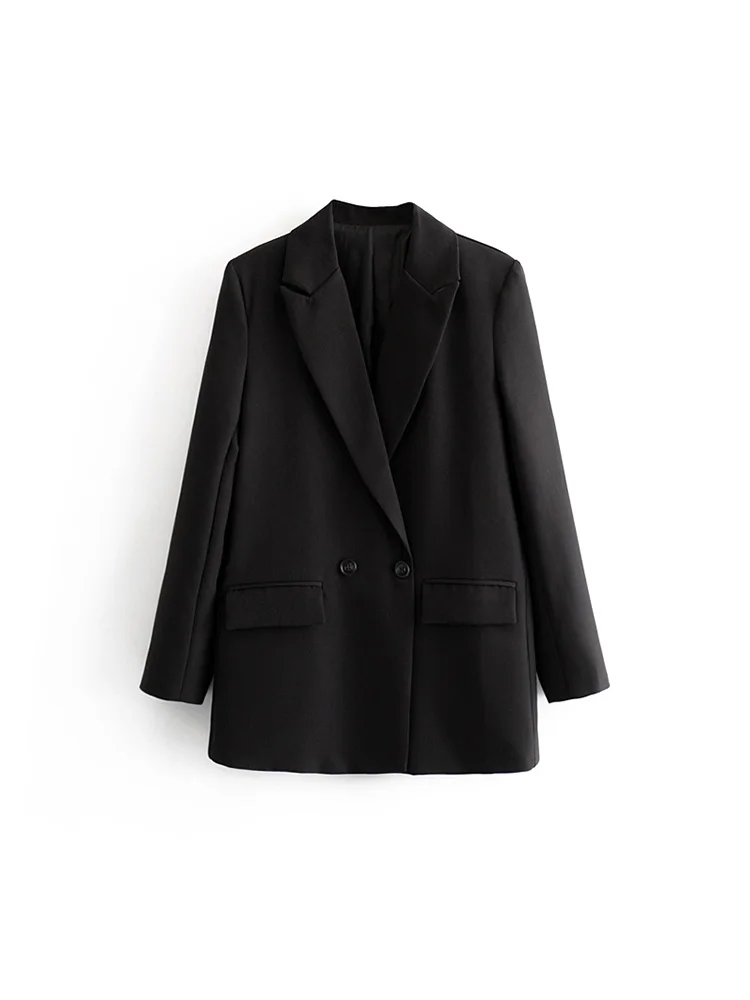 

High Street Turn-down Collar Double Breasted Solid