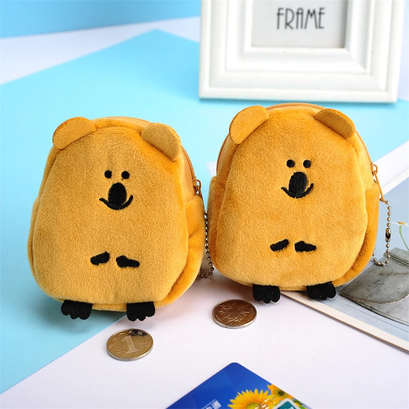 

Cute Plush Mini Wallet Soft Koala Shape Coin Purse Lipstick Zipper Bag Headphone Data Line Pouch Girls Lovers Valentine's Gifts