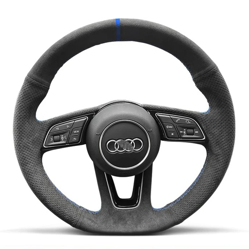 

DIY Anti-Slip Suede Car Steering Wheel Braid Cover For Audi A3 (8V) A4 (B9) Avant A5 (F5) A1 (8X) Sportback Q2 Car Accessories