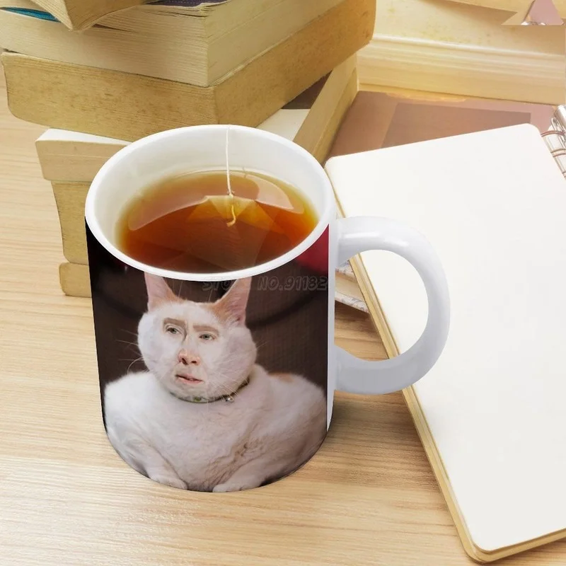 

Cage Cat White Mug Coffee Cup Girl Gift Milk Tea Milk Mug Mug Funny Nicholas Cage Nicolas Cage Cat Cat Nicolas Cage Cat Cool