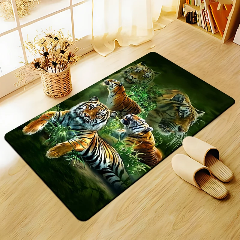 

Tiger print pattern large area carpet soft carpet home decoration living room bedroom bathroom anti-skid mat bohemian floor mat
