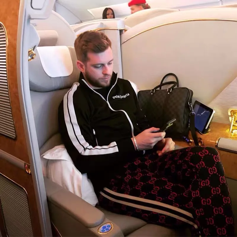 Базовая черно-белая полосатая Мужская Женская Спортивная одежда с пальмовыми