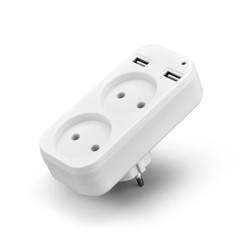 Двойная европейская розетка с USB, 250В