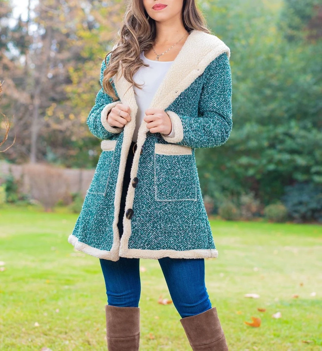 

2022 Spring and Autumn Women's New Long Single-breasted Hooded Long-sleeved Coat