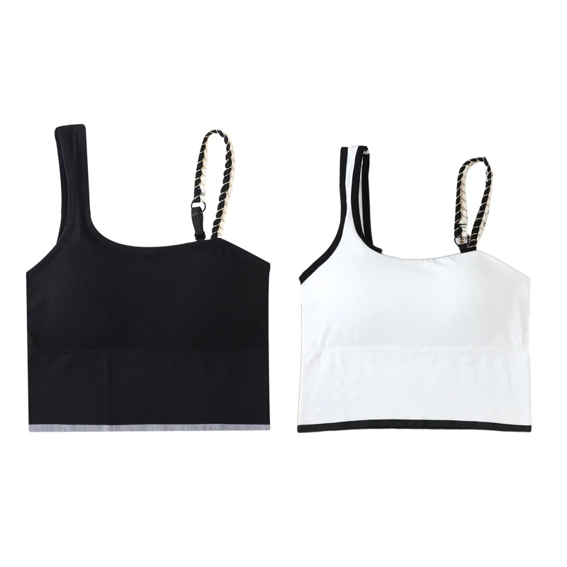 

Стильный женский Универсальный спортивный жилет 449B, удобная Бесшовная майка, тонкие однотонные майки, летние укороченные топы с регулируем...