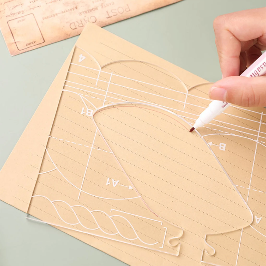 4 шт. изогнутые Швейные линейки четкие измерительные Шаблоны Дизайн шаблоны DIY