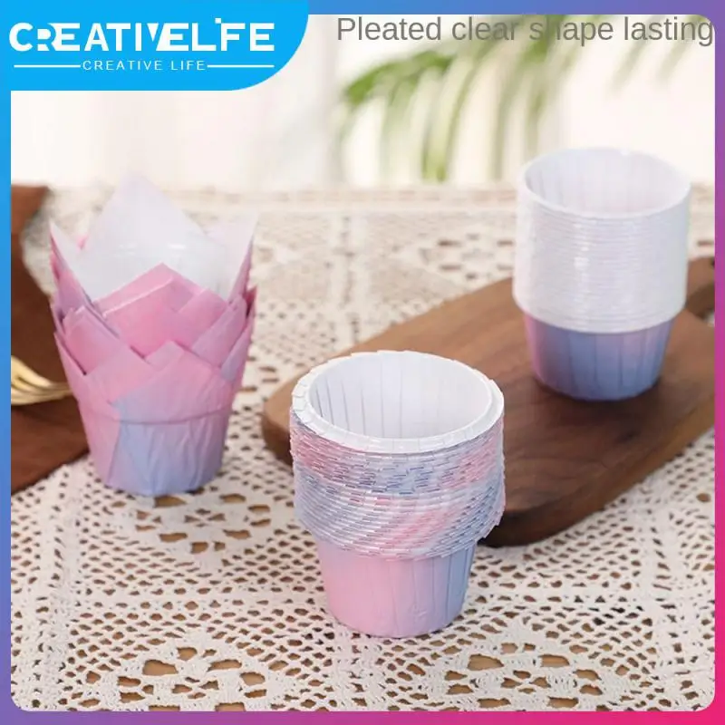 

Pleated Clear Shape Lasting Baking Cup Pallet Cupcake Lining Use Of Film Material High Temperature Resistance Dessert Cup Mini