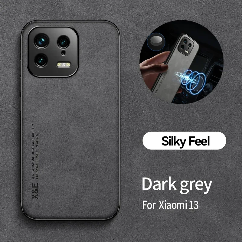 

For Xiaomi 13 Case Built in Metal Plate Magnetic Car Holder Phone Case For Xiaomi Mi13 Mi 13 Pro Xiaomi13 5G Leather Back Cover