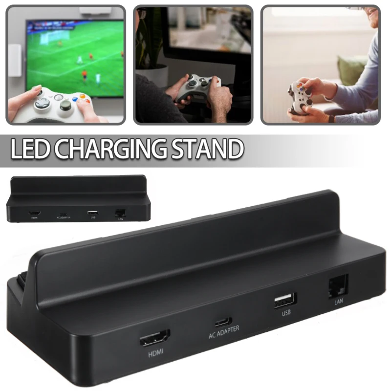 

New 1pc High Speed USB 2.0 Docking Station Charging Dock HDMI-compatible to TV Conversion RJ45 Port For Nintend Switch