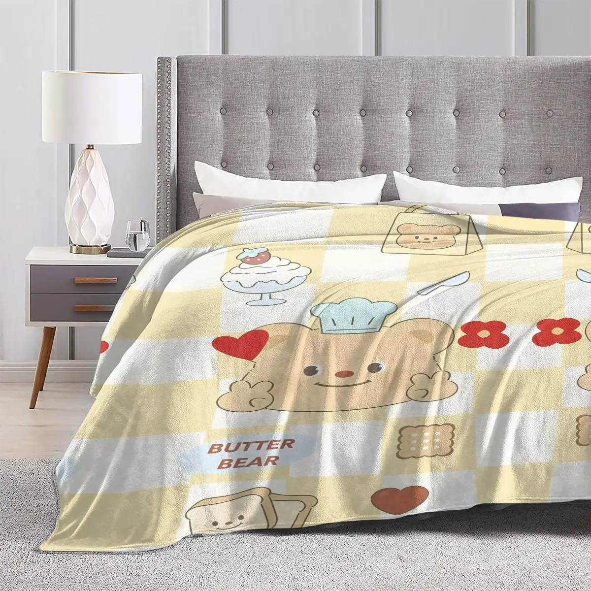 Фланелевое одеяло с головой бабочки мягкое для путешествий на открытом воздухе