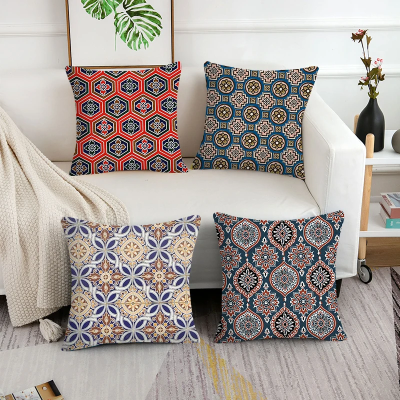 

Elife Bohemia Sofa Pillow Cover Decorative Mandala Pillow Case Polyester Cotton Cushion Cover Home Decor Pillowcase 18*18 Inch