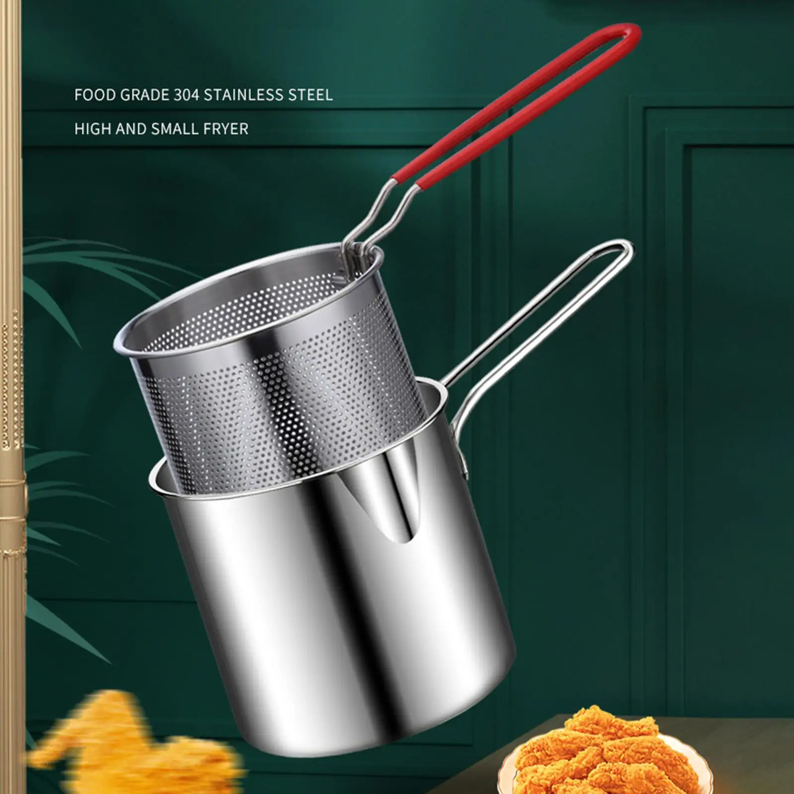 Fry Pot Detachable High Small with Basket Deep Fry Pan Campi