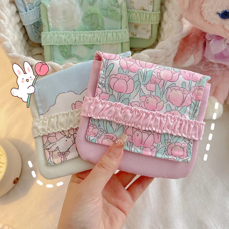 

Cartoon Tulip Large Capacity Sanitary Napkin Storage Bag Student Travel Portable Portable Sanitary Napkin Monthly Bag