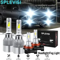 4x LED Pure White Car Headlight Fog Light Bulbs 6000K Fit For Toyota Tundra 2014 2015 2016-2020 Toyota Hilux 2012 2013 6000K