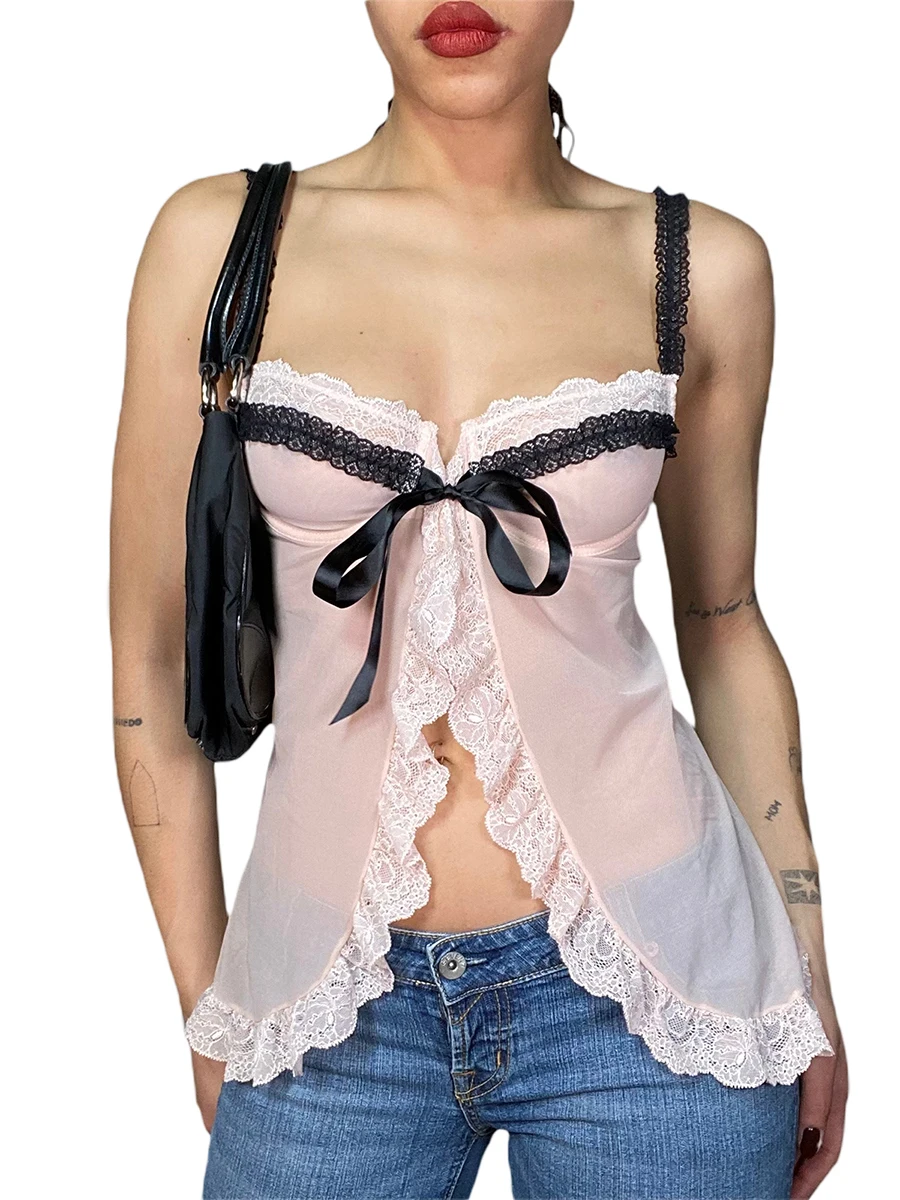 

Блузка женская кружевная облегающая с V-образным вырезом, на бретелях