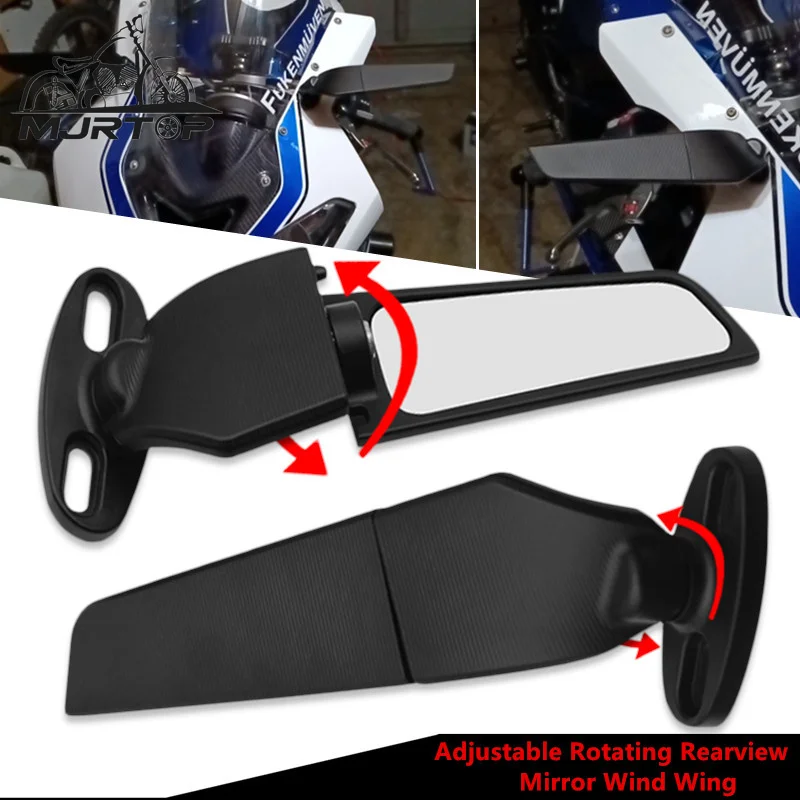 

Motorcycle Rearview Mirrors Wind Wing Adjustable Rotating Side Mirrors For KAWASAKI NINJA 250 300 Ninja250 Ninja 300 2016-2022