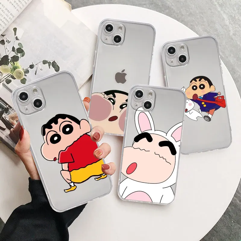 Прозрачный чехол Crayo Shin-Chan для Apple iPhone 14 11 13 12 Pro XR X XS Max 13Pro 13Mini 14Plus, силиконовый мягкий чехол для телефона
