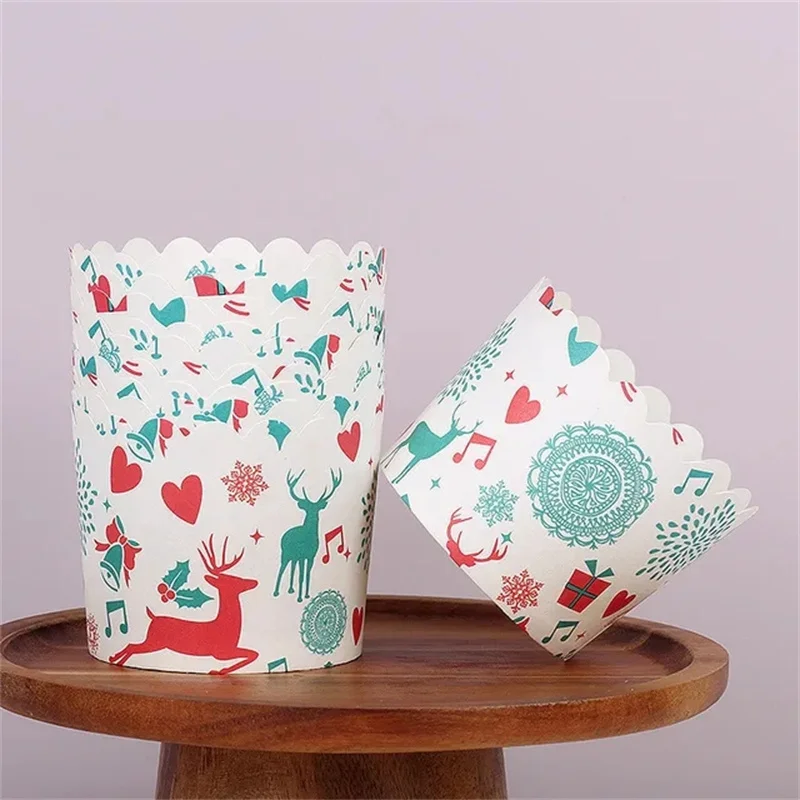 50Оленивый кекс бумажный стаканчик для рождественской вечеринки рождественский