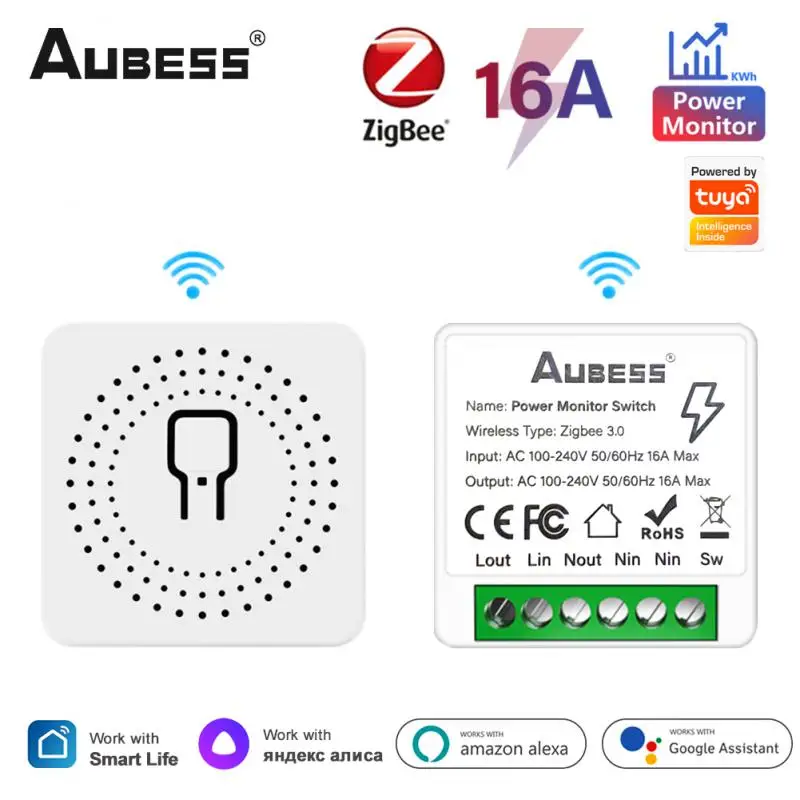 

Tuya Zigbee Mini Smart Switch 16A DIY Switches SmartLife App Timer Power Module Support Alexa Google Home Alice Voice Control