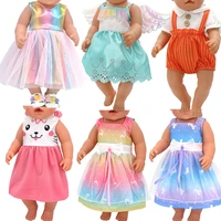 doll clothes for 43 cm new born doll and american doll accessories fashionable gauze dress bow dress