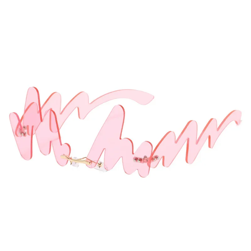 Индивидуальные забавные солнечные очки N-образной формы без оправы женские