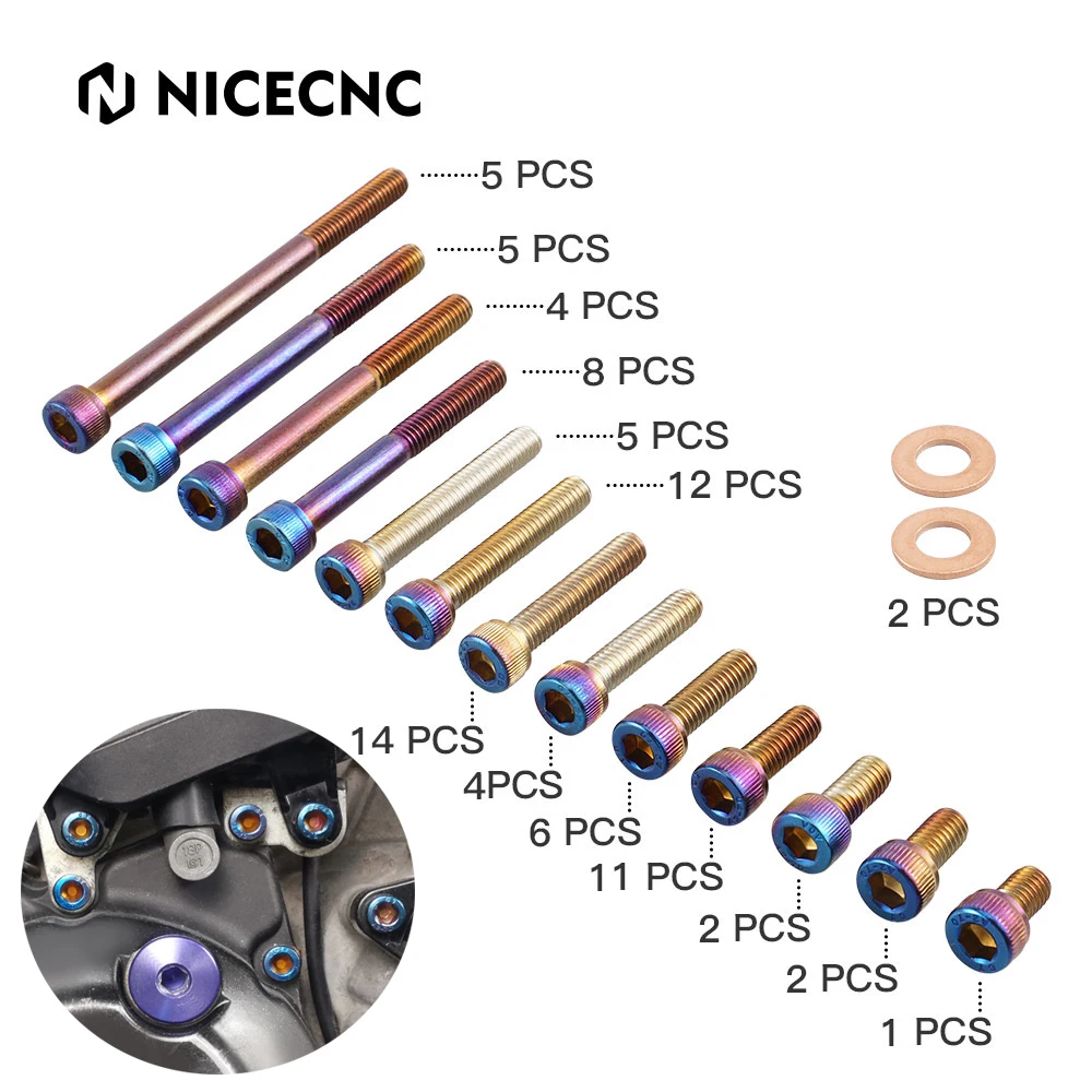 NiceCNC Color Screw Bolts Kits for Yamaha YFZ450R YFZ450X 2009-2022 2021 2020 304 Stainless Steel 79PCS Replacements