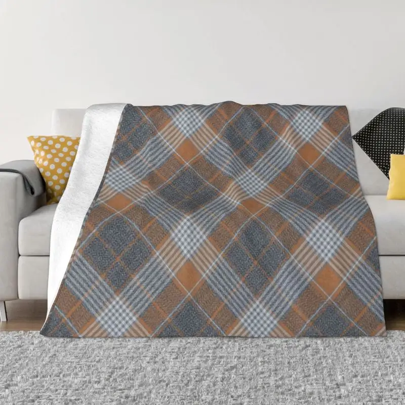 

Green Mini Gingham Check Plaid Blanket Flannel Fleece Warm Geometric Throw Blankets for Office Bedroom Couch Bedspreads