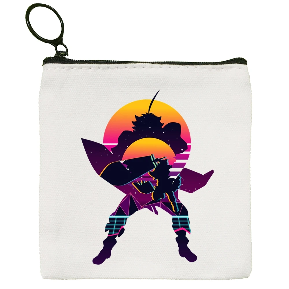 Black Clover Anime Japan Manga Asta Canvas Coin Purse Coin Purse Collection Canvas Bag Small Wallet Zipper Key Bag Hand Gift