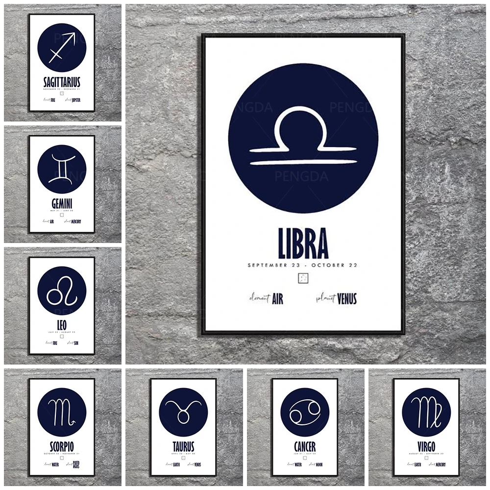 

Canvas Hd Prints Pictures Wall Artwork Painting Blue White Constellation Star Home Decor Modular Poster For Living Room No Frame