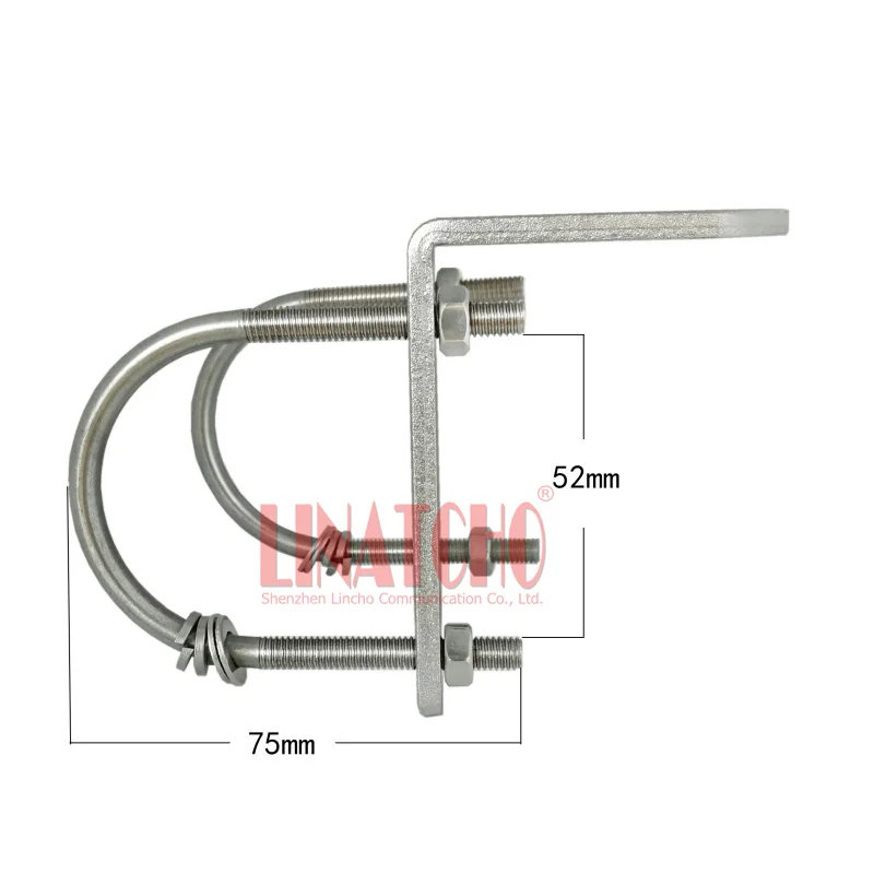 L-shaped U Clip Wall Mount Outdoor Stainless Steel Vehicle Antenna Base General Holder Bracket