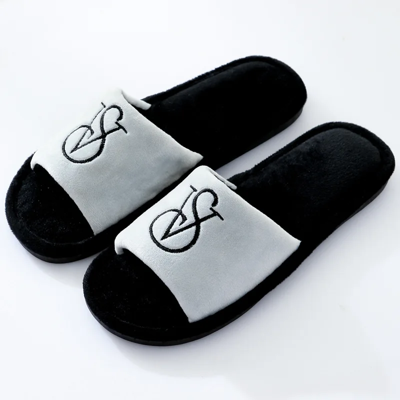 Non-slip Fur Slippers 2023 Winter New Couple Home Floor Cotton Ome Ladies Plus Size Ciabatte Donna Slides Women  Shoes  Sandals