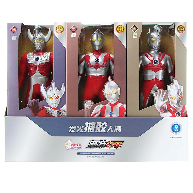 

Large Soft Rubber Monster Glow Ultraman Action Figures 23cm Gomora Tyrant King Joe Antlar 30cm Glow Ultraman Taro Ace Model Doll