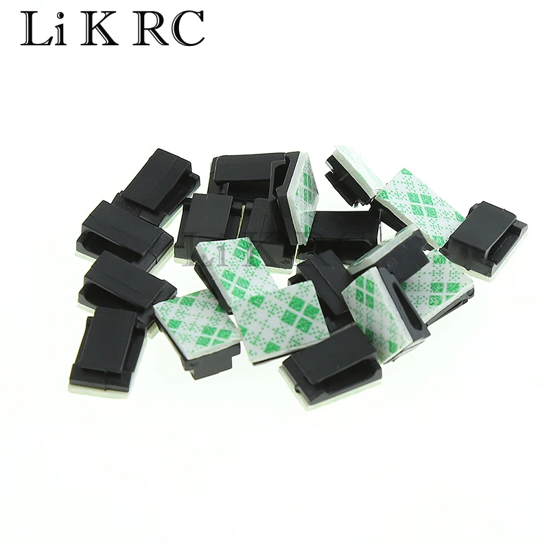 

20Pcs Black Wiring Buckle with 3M Double-sided Adhesive for RC Crawler Car RC Boat Drone RC Model