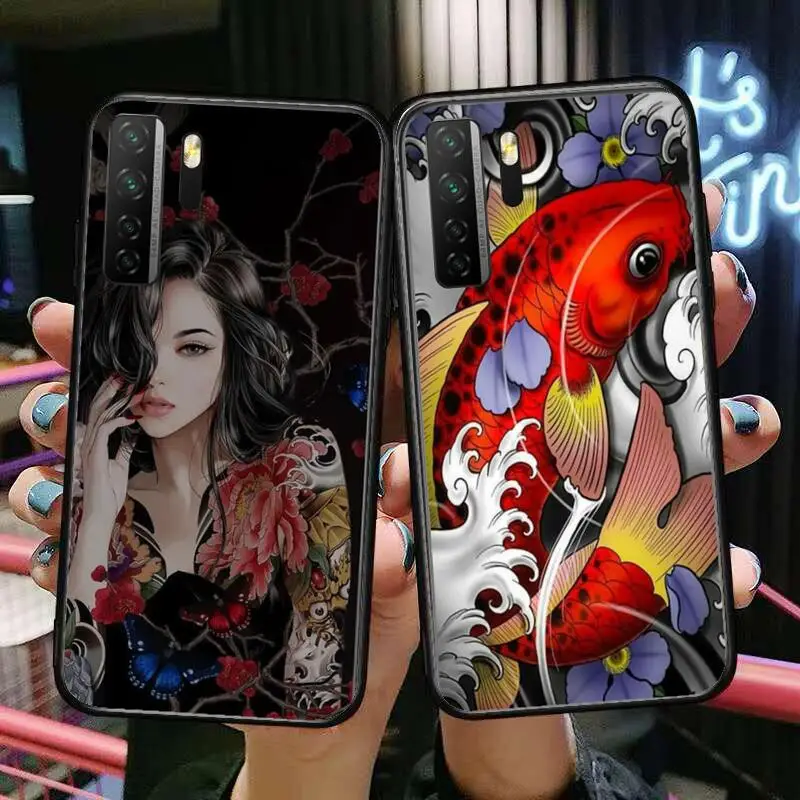 

HD-illustration tattoo print Black Soft Cover The Pooh For Huawei Nova 8 7 6 SE 5T 7i 5i 5Z 5 4 4E 3 3i 3E 2i Pro Phone Case cas