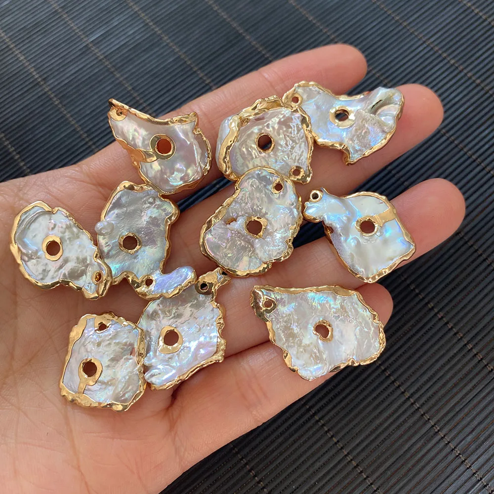 

Natural Gold Baroque Pearl Pendant for Women Earrings Elegant Irregular Necklace DIY Bracelet Gift Accessories Exquisite Jewelry