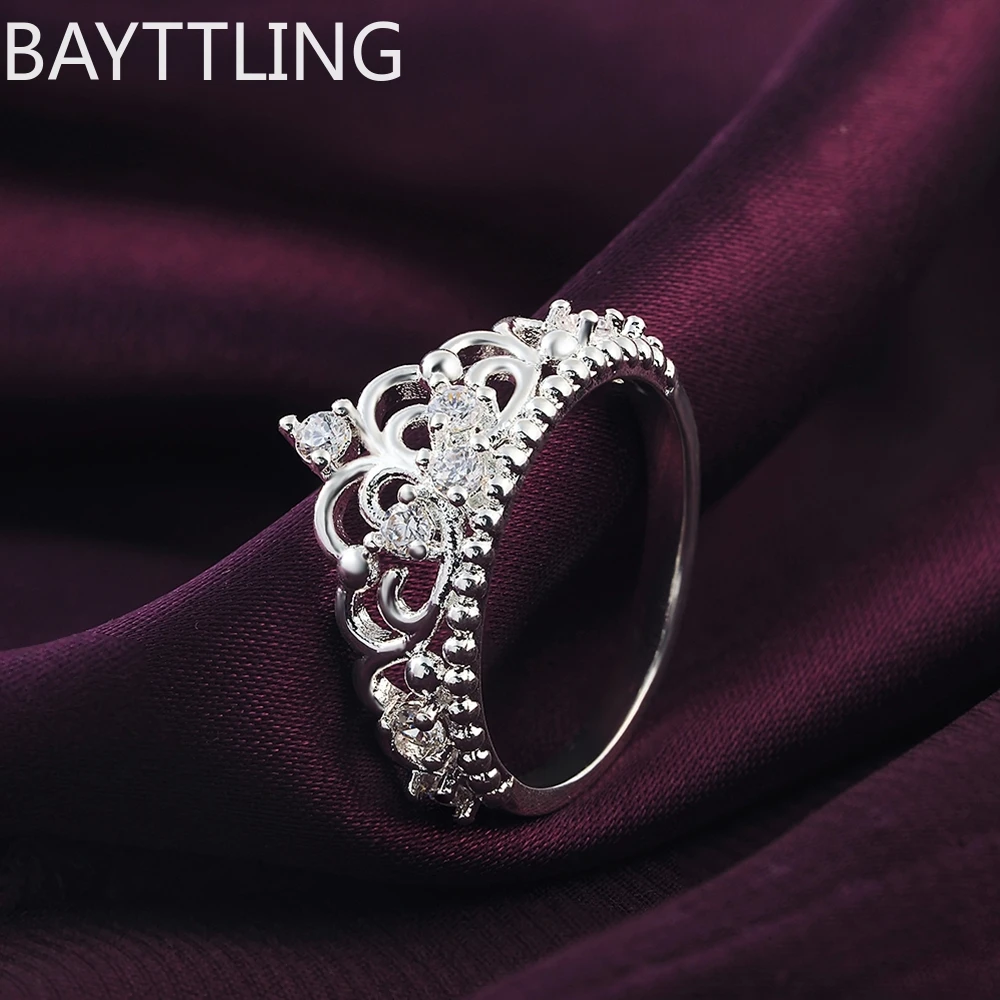 Женское кольцо из серебра 925 пробы с подвеской в виде короны