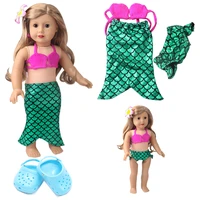 18 inch doll swimsuit mermaid skirt shoes fit 43cm baby clothes clothes doll accessories childrens birthday gifts
