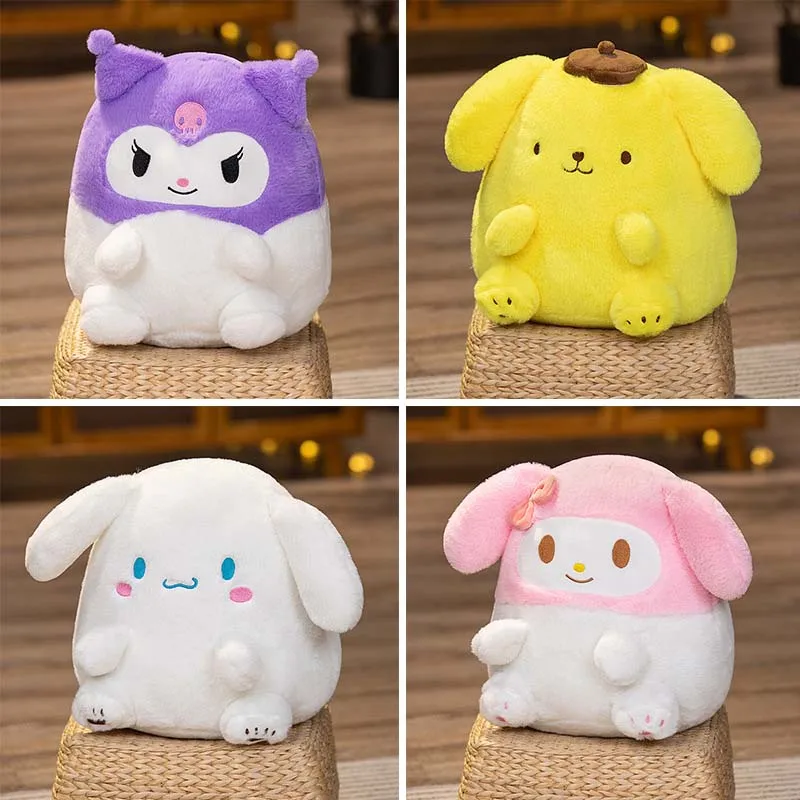 

Плюшевая декоративная подушка Sanrio My Melody Kuromi Cinnamoroll, помпон пурин, кавайная Мягкая кукла, детская мягкая игрушка, украшение для комнаты, подарок