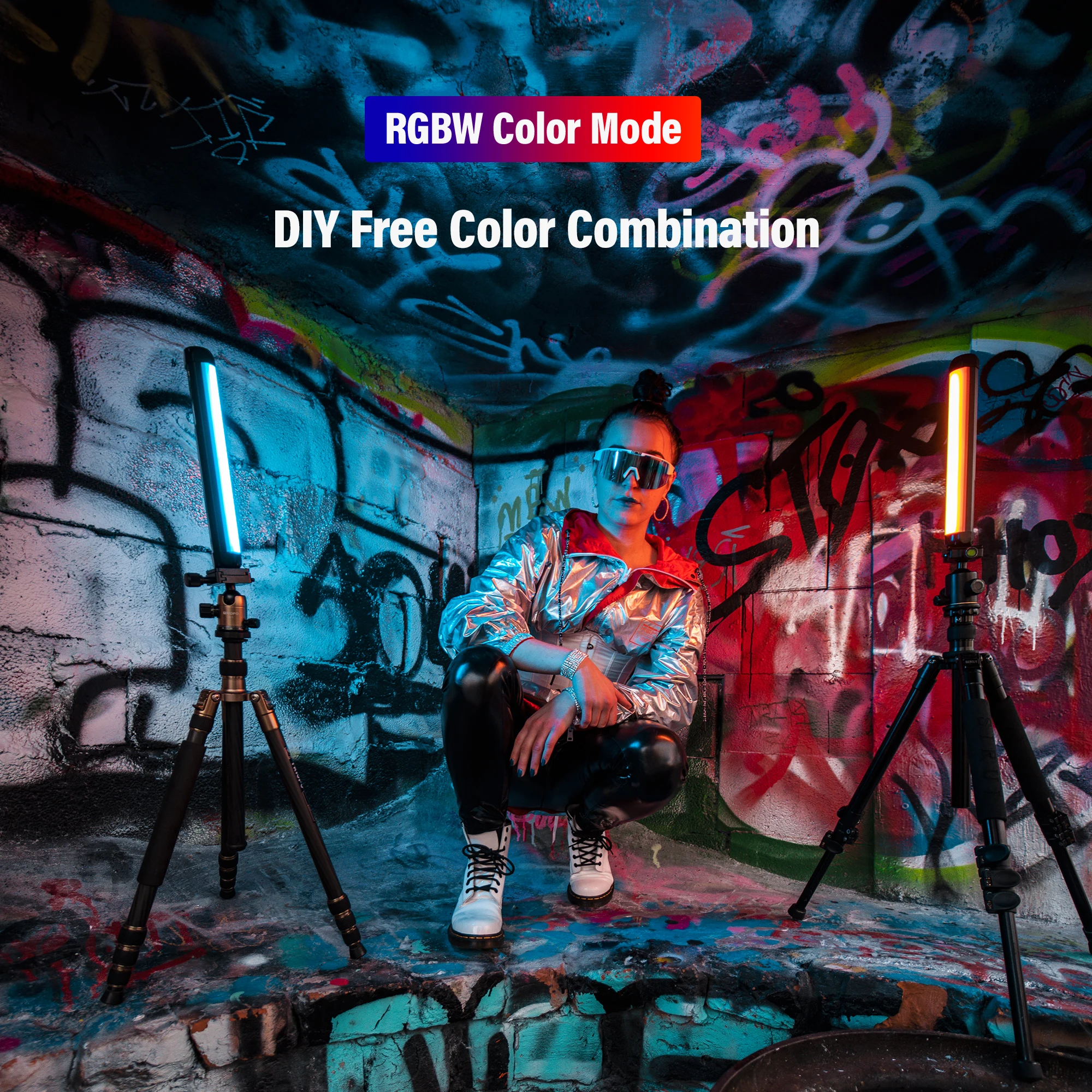 Weeylite K21 8W Фотография Light Stick Светодиодная RGB-подсветка Портативный
