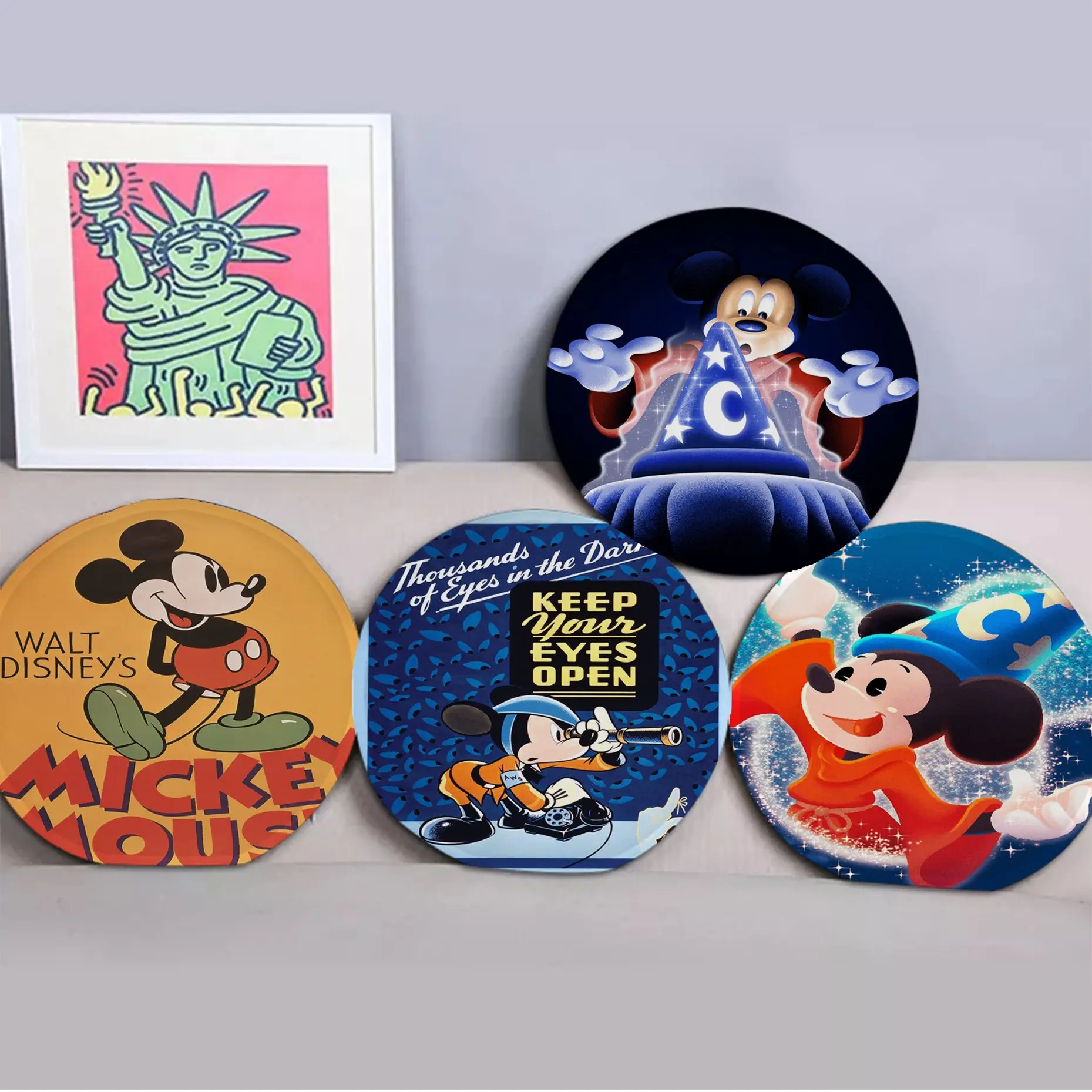 

Disney Fantasia Mickey Mouse Four Seasons Chair Cushion Soft Office Car Seat Comfort Breathable 45x45cm Stool Seat Mat