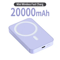 mini 20000mah portable magnetic wireless fast charging power bank phone external battery pack spare battery for iphone13