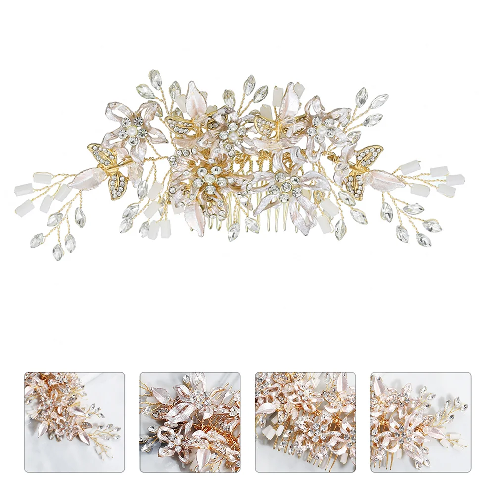 

Wedding Bridal Hair Rhinestone Hairpin Flower Headpiece Comb Clip Head Piecepins Pin Barrette