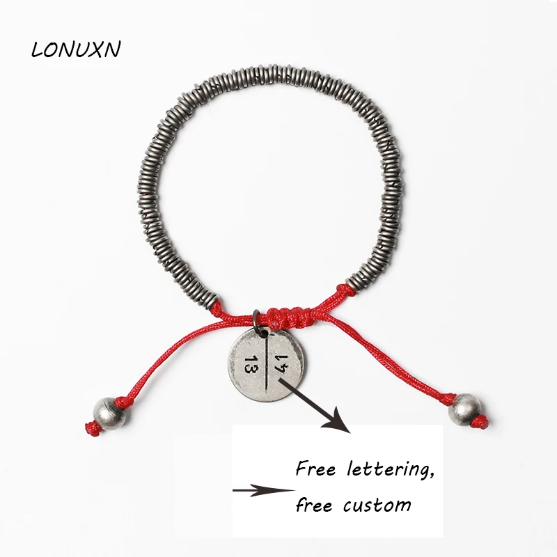 

High Quality 1314 Vintage Couple Bracelet Men Women Fashion Pure Handmade Woven Hand Rope Free Lettering Free Custom Lovers Gift