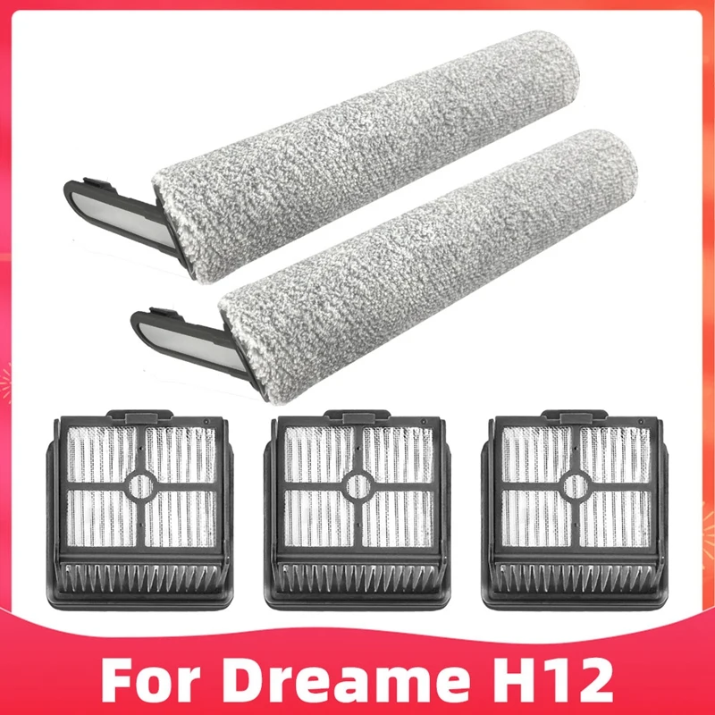 

Replacement For Xiaomi Dreame H12 Wet Dry Cordless Vacuum Cleaner Spare Parts Washable Roller Brush Hepa Filter