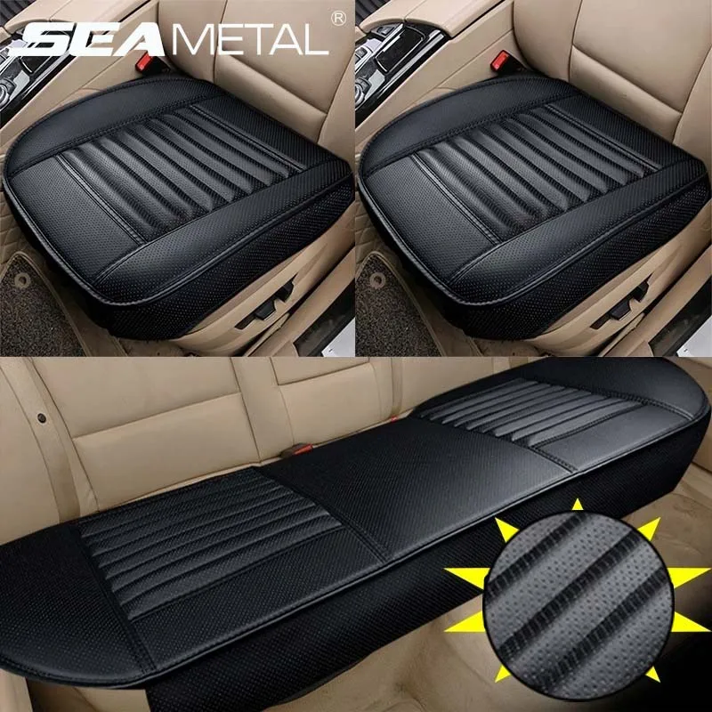 SEAMETAL PU Leather Car Seat Cover Four Seasons Car Seat Protector Pad Mat Automobiles Seat-Cover Cushion for Car Accessories