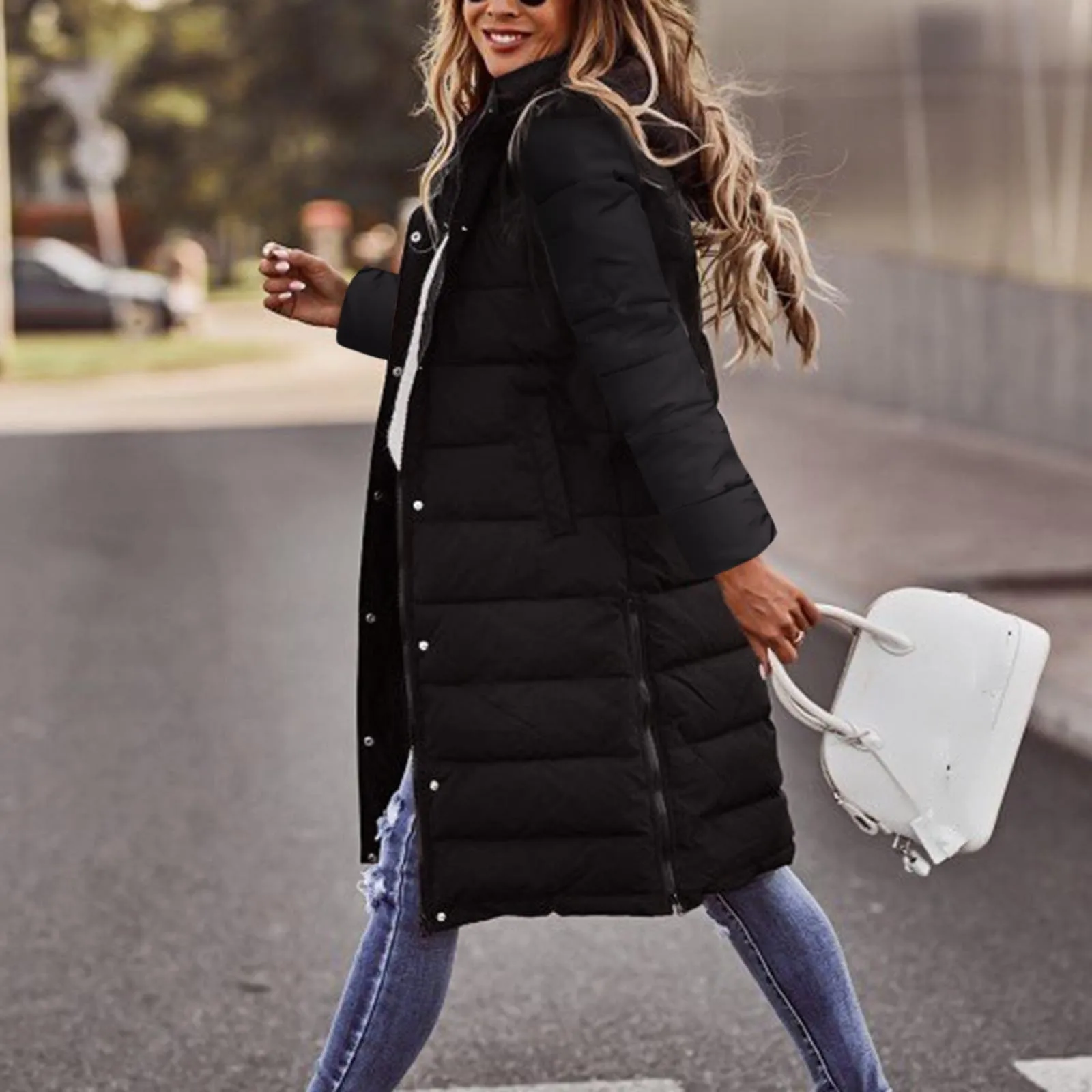 Winter Coat Women Long Sleeve Warm Parkas With Pockets Long Jacket Quilted Outdoor Hooded Jacket Slim Coat Abrigo Пальто