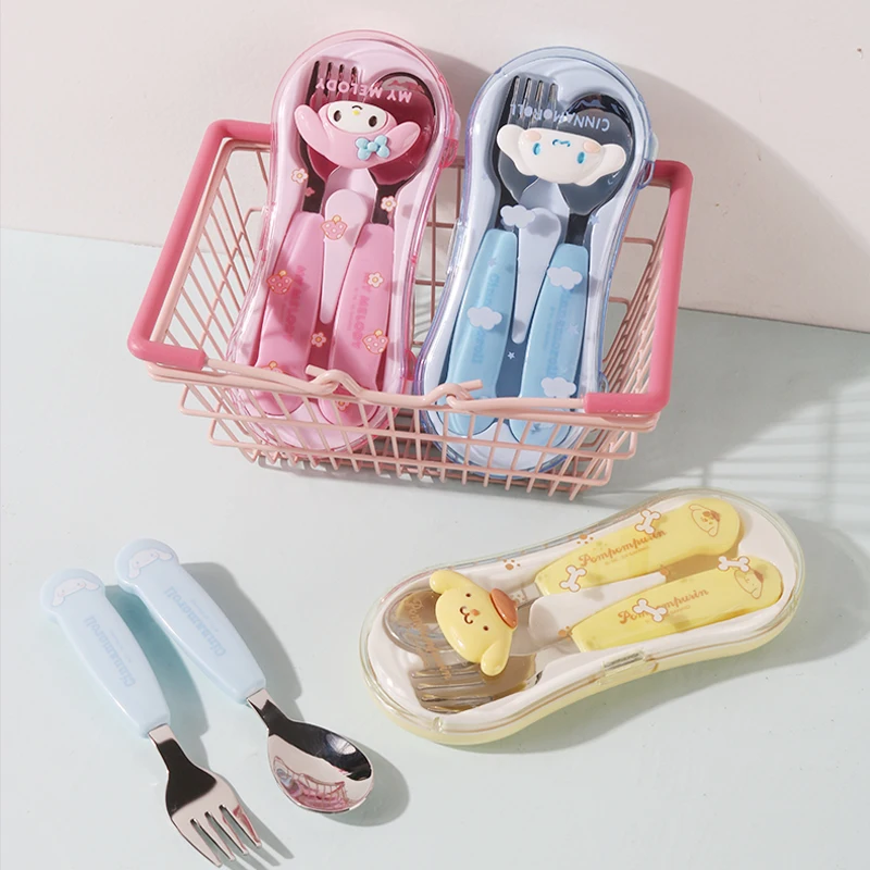 

Кавайный Sanrio милый мультяшный аниме Мелодия пурин Коричный столовые приборы из нержавеющей стали ложка для взрослых детей вилка набор пода...
