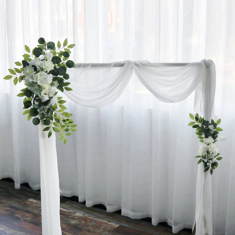 

2pcs/set Artificial Flower Swag Arch Decor for Wedding Reception Backdrop Sweetheart Table Decoration