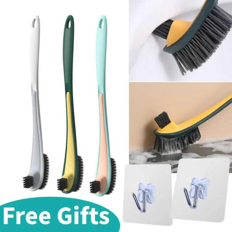 

Detachable Double-sided Oilet Cleaning Brush Soft Bristles Brush Wall-Mounted Bathroom Cleaning WC Accessories With Long Handle